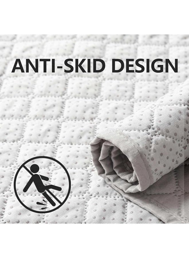 غطاءات مساند ذراع الأريكة، غطاء مسند الرأس، مقاوم للماء وغير قابل للانزلاق، مع جيب جانبي للكرسي بذراعين، الكرسي، الأريكة (رمادي، مقعد واحد (3 قطع)) - Image 3